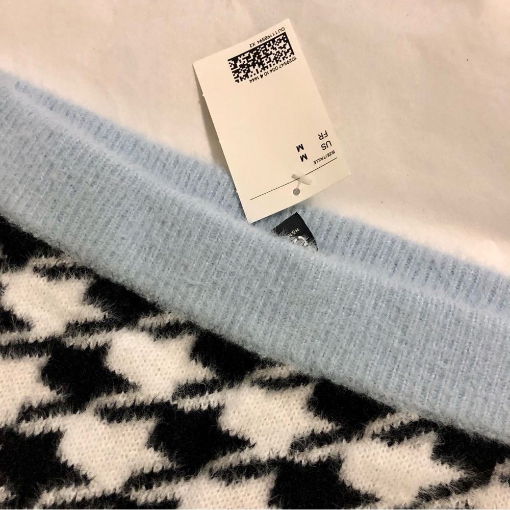 NWT 2pc - H&M DIVIDED CROPPED SWEATER set | Houndstooth Sweater Vest & Skirt - Picture 7 of 10